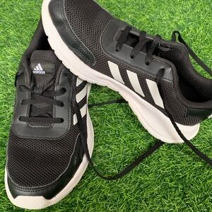Adidas Black and White Athletic Shoes with Breathable Mesh